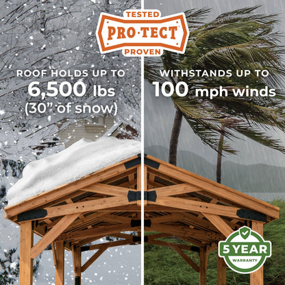 12x10 Arlington Gazebo with Electric - Lt Brown