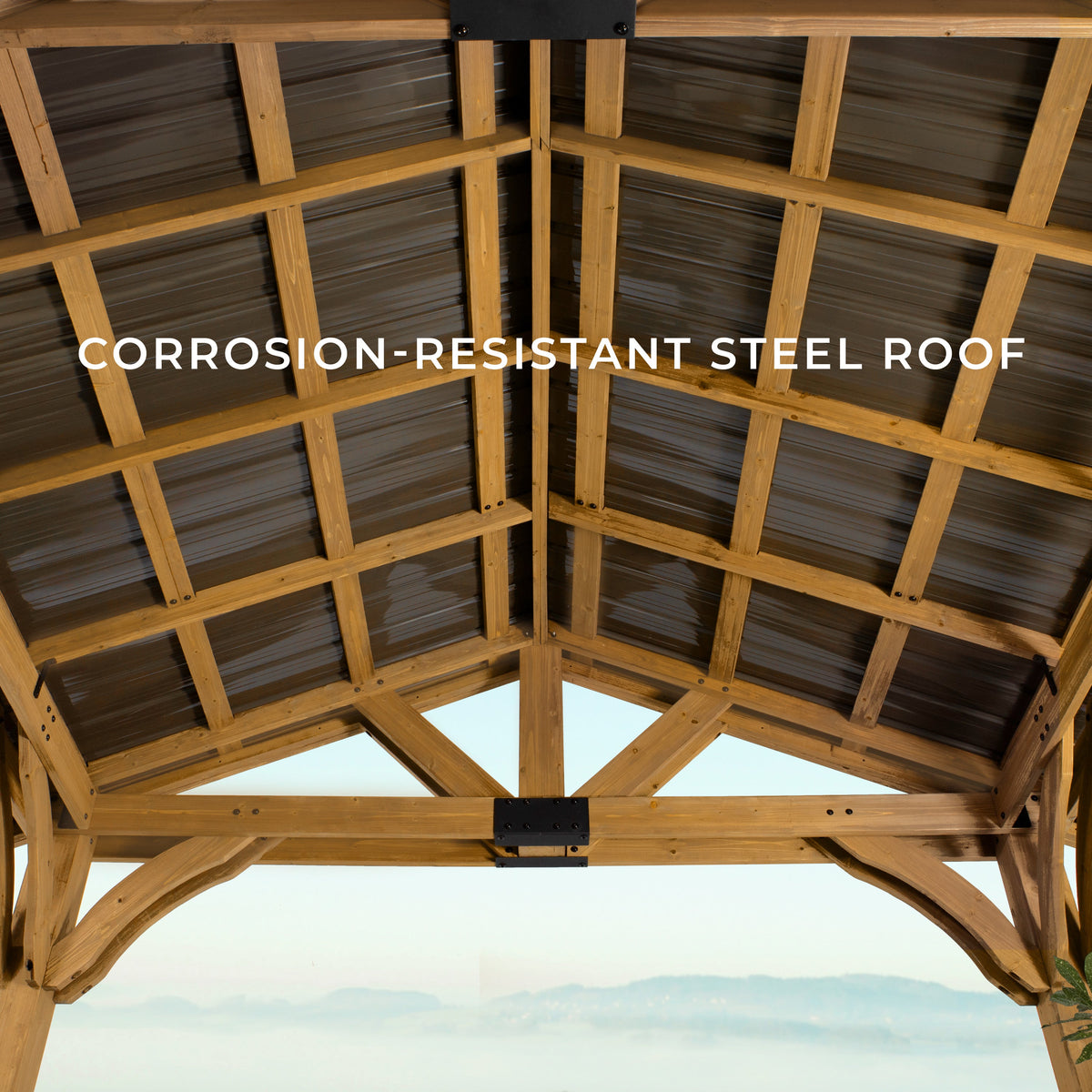 12x10 Arlington Gazebo with Electric - Lt Brown