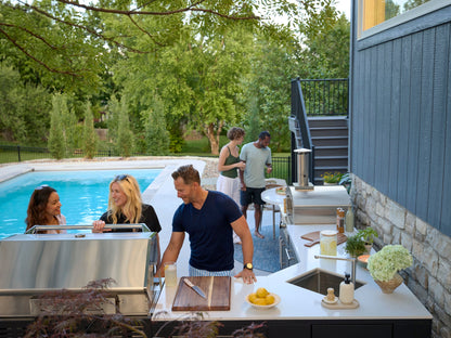 Emory | Corner Outdoor Kitchen Island with Built-In Grill & Griddle