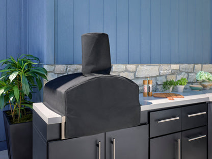 Emory | Corner Outdoor Kitchen Island with Built-In Griddle & Pizza Oven