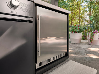 Lancaster | L-Shape Outdoor Kitchen with Built-In Griddle & Pizza Oven