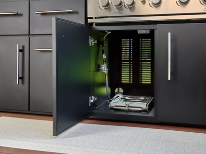 Lancaster | Covered Linear Outdoor Kitchen with Built-In Griddle