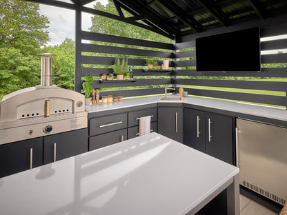 Langston | Covered Walk-In Outdoor Kitchen with Built-In Grill & Griddle