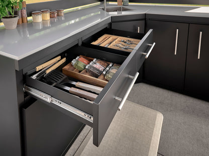 Langston | Covered Walk-In Outdoor Kitchen with Built-In Griddle & Pizza Oven