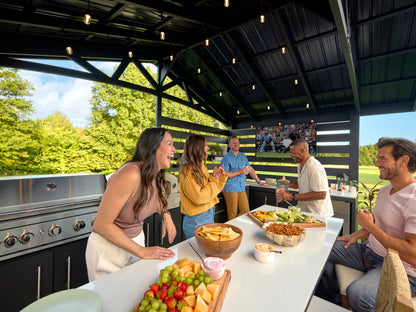 Langston | Covered Walk-In Outdoor Kitchen with Built-In Grill & Griddle