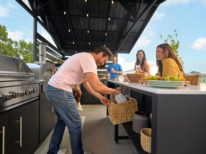 Langston | Covered Walk-In Outdoor Kitchen with Built-In Grill & Griddle