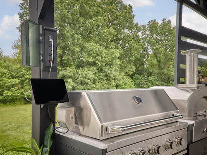 Langston | Covered Walk-In Outdoor Kitchen with Built-In Grill & Griddle