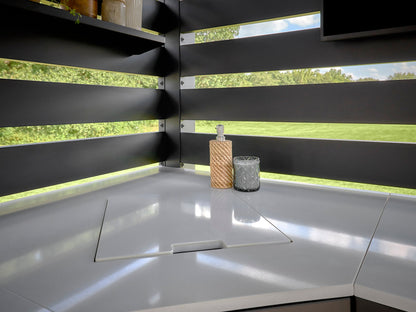 Langston | Covered Walk-In Outdoor Kitchen with Built-In Grill & Griddle