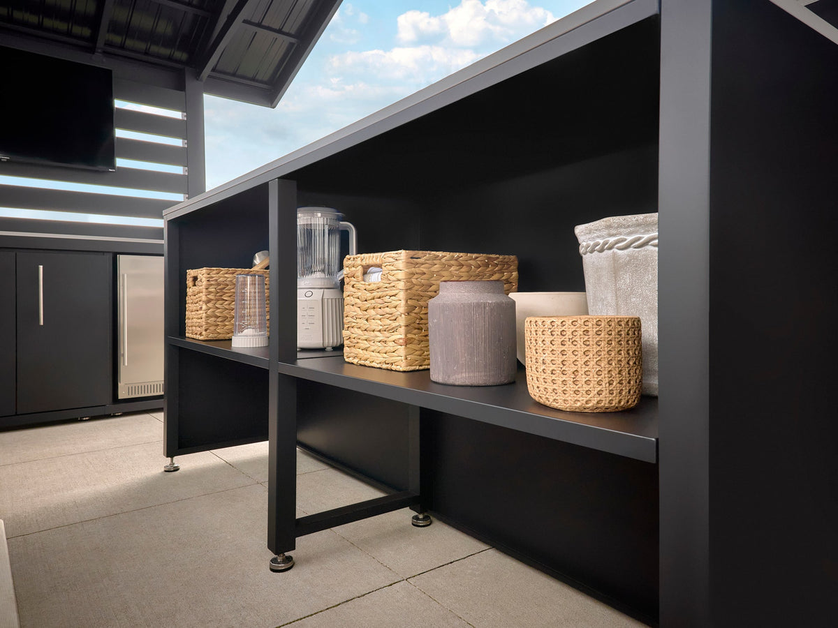Langston | Covered Walk-In Outdoor Kitchen with Built-In Grill & Griddle