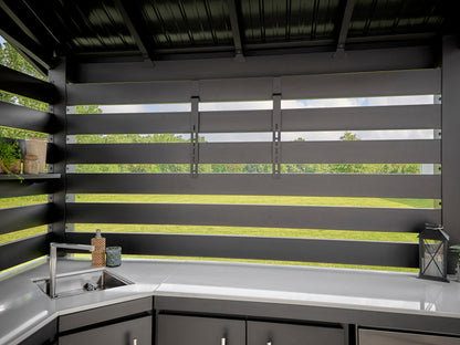 Langston | Covered Walk-In Outdoor Kitchen with Built-In Grill & Griddle