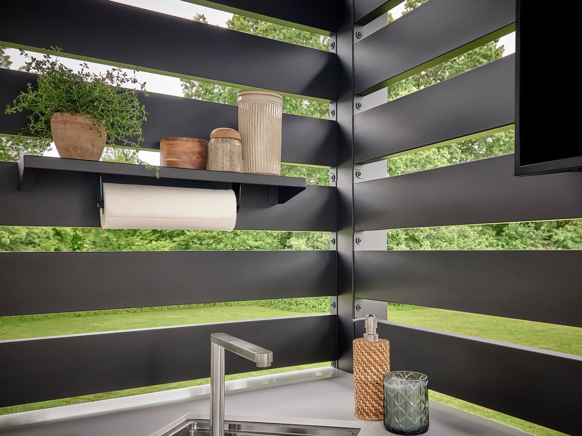 Langston | Covered Walk-In Outdoor Kitchen with Built-In Grill & Griddle