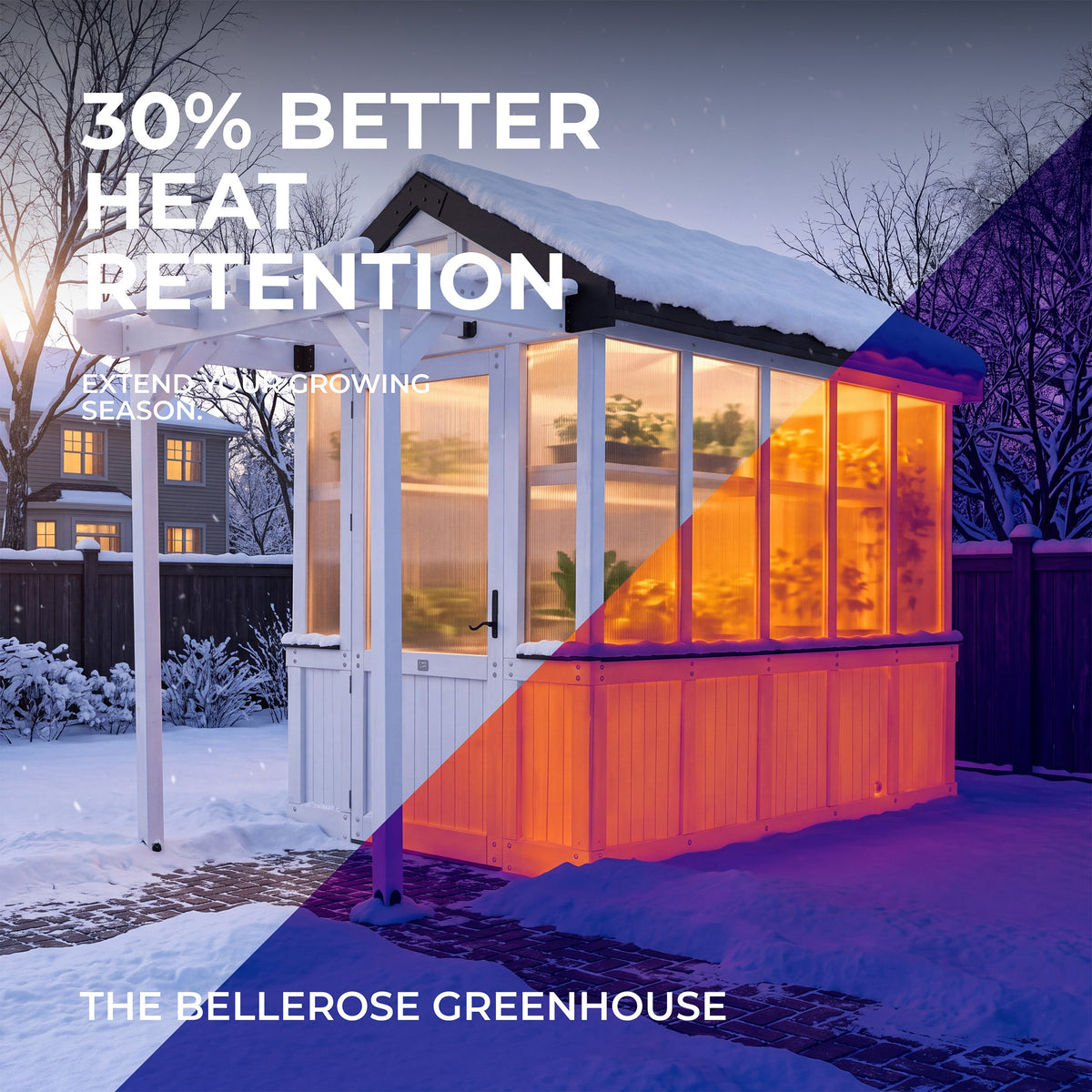 9x6 Bellerose Greenhouse - White