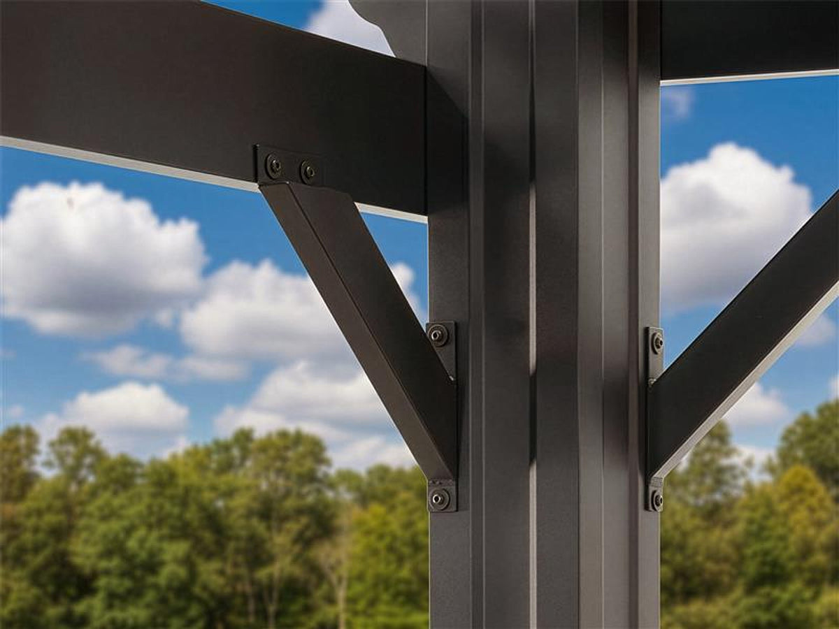 Stratford | 14x12 Steel Pergola – Black