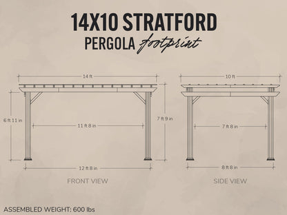 Stratford | 14x10 Steel Pergola – Black