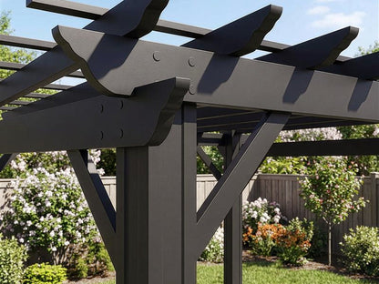 Stratford | 14x10 Steel Pergola – Black