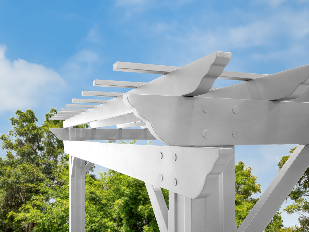 Stratford | 12x10 Steel Pergola – White