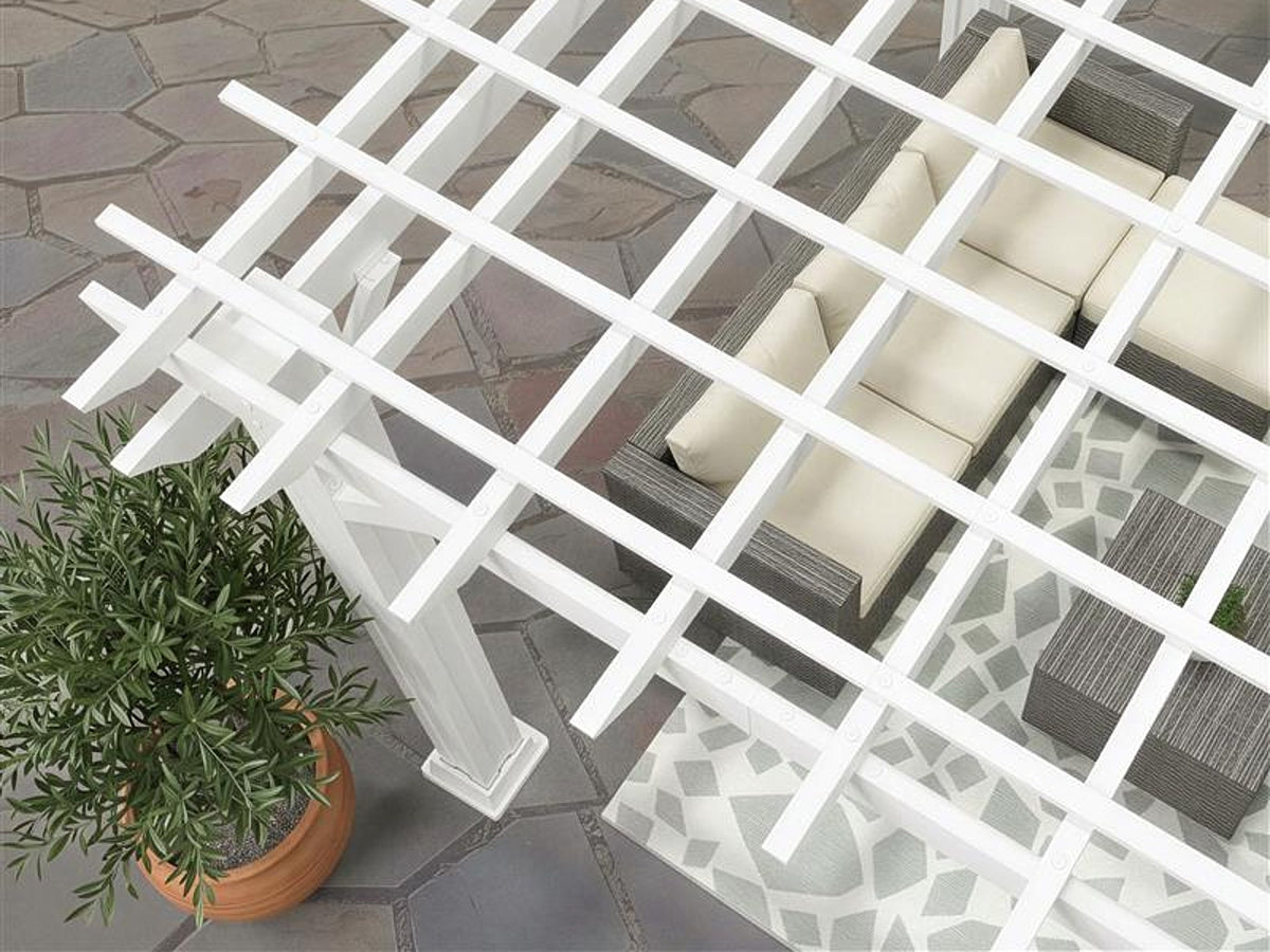 Stratford | 14x12 Steel Pergola – White
