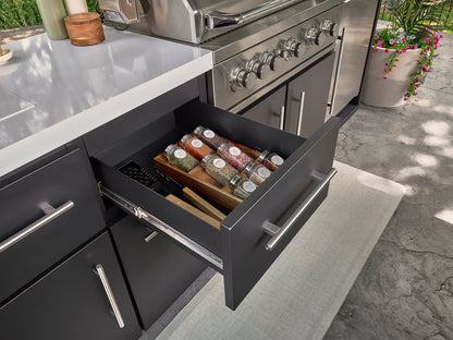 Lancaster | Covered Linear Outdoor Kitchen with Built-In Grill