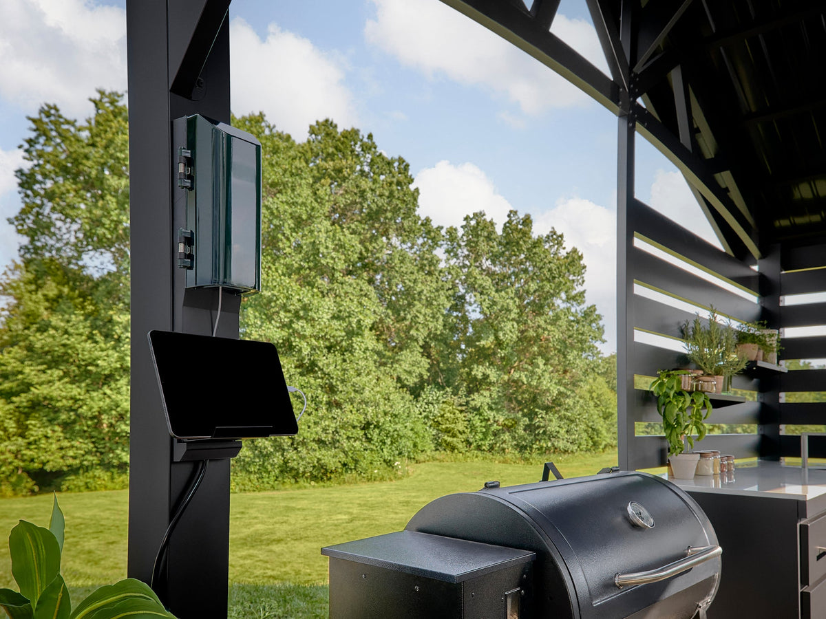 Langston | Covered Appliance-Ready Outdoor Kitchen with Refrigerator & Sink
