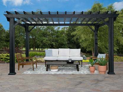 Stratford | 16x12 Steel Pergola – Black