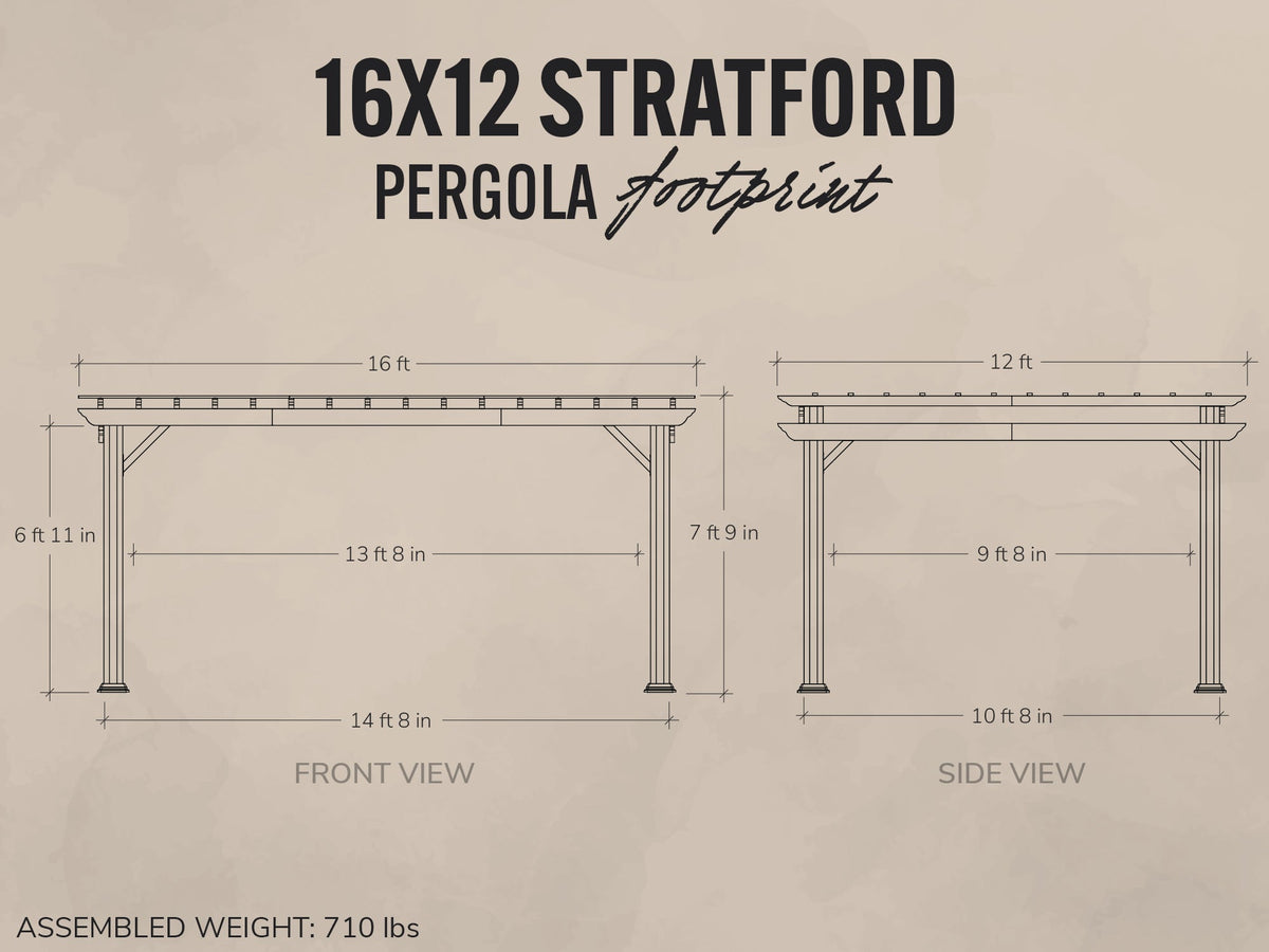 Stratford | 16x12 Steel Pergola – Black