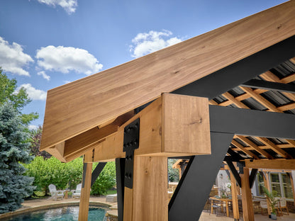 Lodge | 14x12 Cedar and Steel Gazebo with Steel Roof
