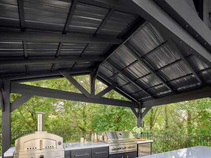 Lancaster | Galley Outdoor Kitchen with Built-In Grill & Pizza Oven